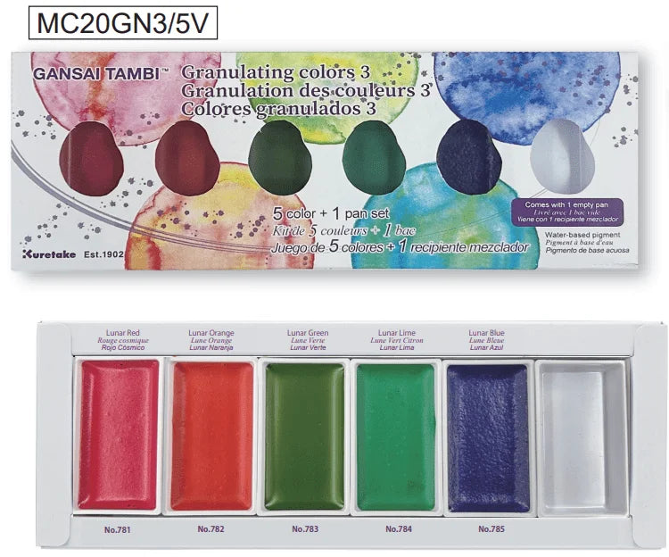 Kuretake Watercolour Gansai Tambi EFFECTS SET - Granulating #3