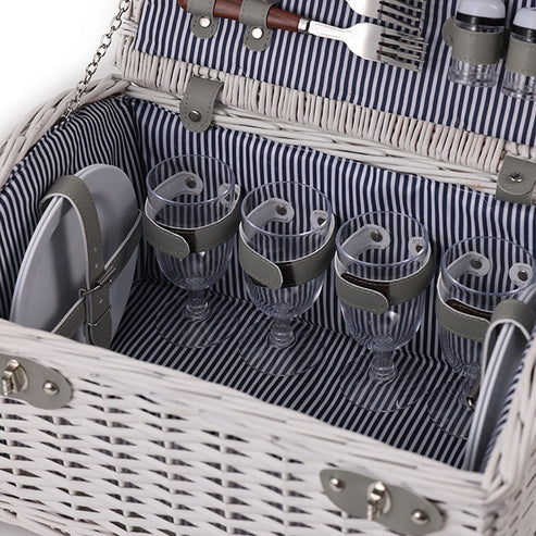 White Dome Picnic Basket 4 person