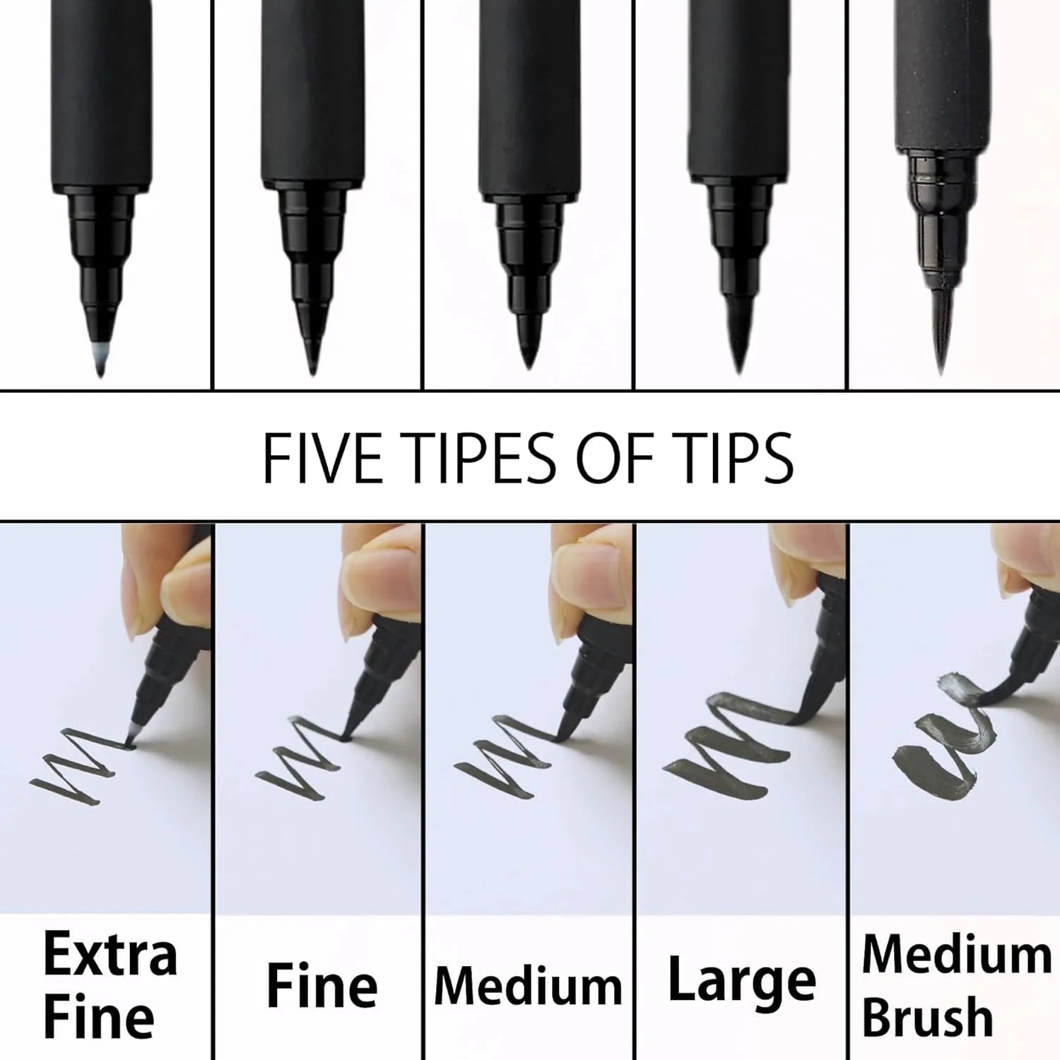 Kuretake Bimoji FUDE Pens - Set of 5