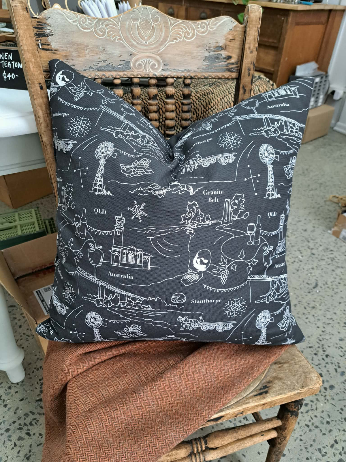 Stanthorpe Invert Pattern Cotton Cushion + Down Insert
