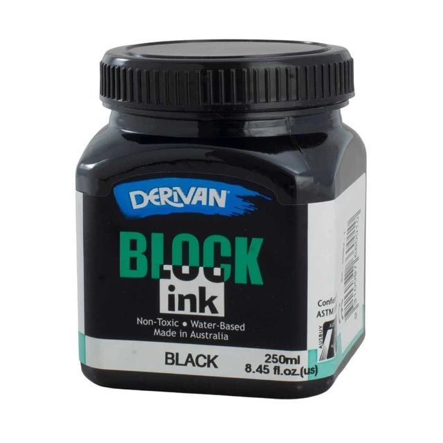 Derivan Block Printing Ink Black - 250ml