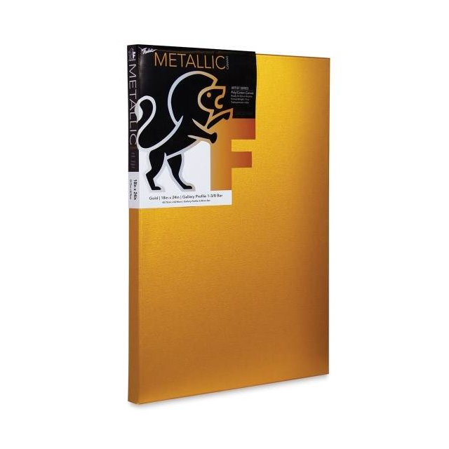 Fredrix Metallic GOLD Stretched Gallery Canvas 24x36