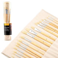 Sinoart Long Handled Hog Bristle Brushes - Set of 18