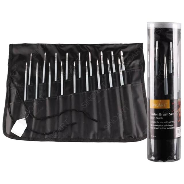Black Taklon Watercolour Brush  - Set of 18