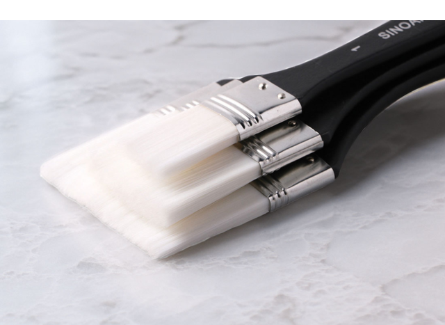 White Taklon Brush - Set of 3