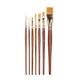 Golden Taklon Brush Short Handle - Set of 7