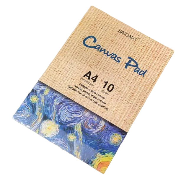Sinoart 280gsm Primed Cotton Canvas A4 10sheets