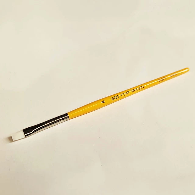 Premium White Taklon Brush Flat - Size 4