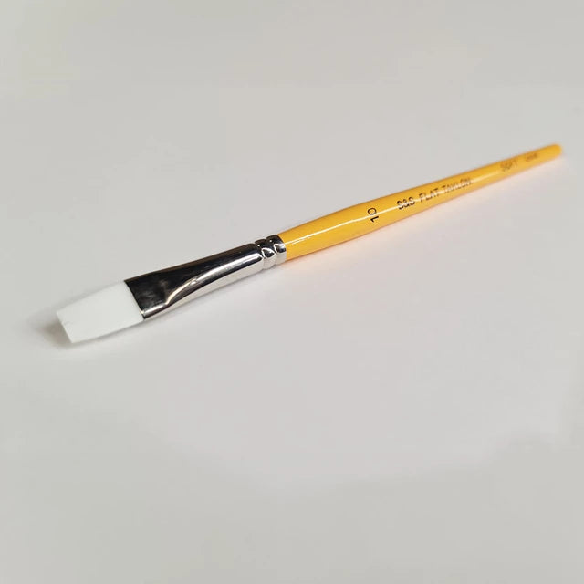 Premium White Taklon Brush Flat - Size 10