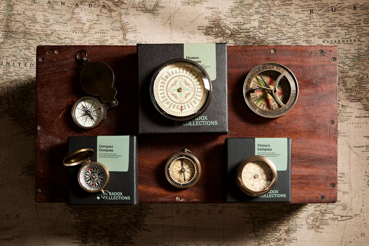 True North Antique Brass Pocket Compass