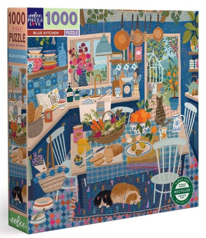 EeBoo 1000 Pc Puzzle - Blue Kitchen