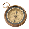 True North Antique Brass Pocket Compass