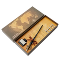 World Map Black Glass Pen Calligraphy Set